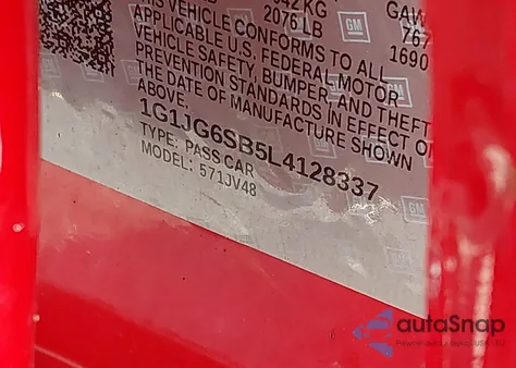 2020 Chevrolet Sonic Fwd 1Fl 5-Door from USA, damaged, VIN 1G1JG6SB5L4128337